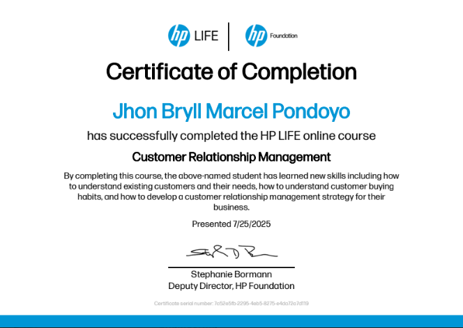 HP Life Customer Relationship Management (CRM) Certification